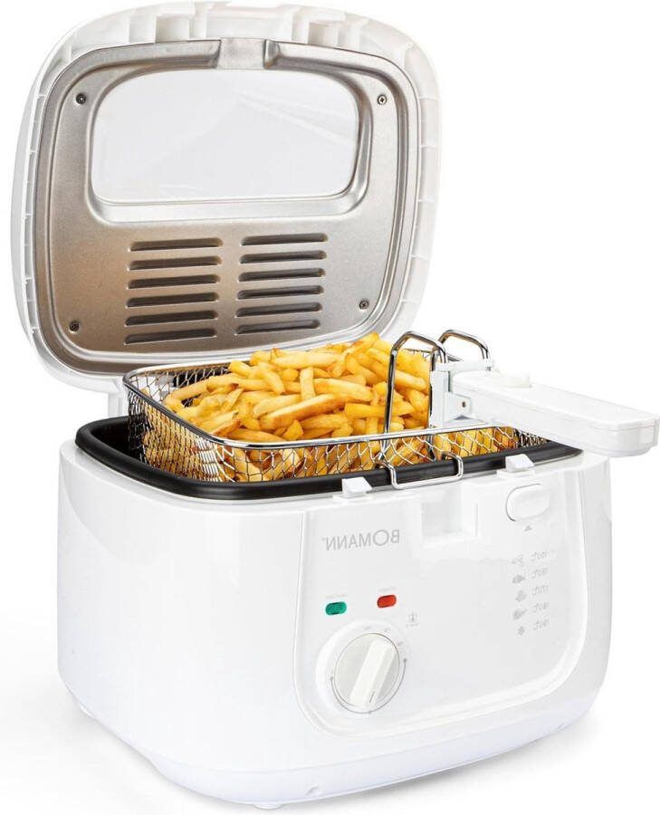Grote frituurmand inhoud tot 25 liter Friteuse met geur- en vetdampfilter 1800 W wit 660511