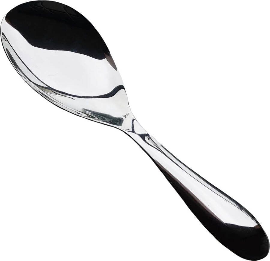 Grote Gladde Lepel Rijstlepel Roestvrij Staal Lepel Rijstschep Opscheplepel voor Thuis Keuken Restaurant Rijstlepel Van Roestvrij Staal voor Rijst Aardappelpuree (Glanzend)