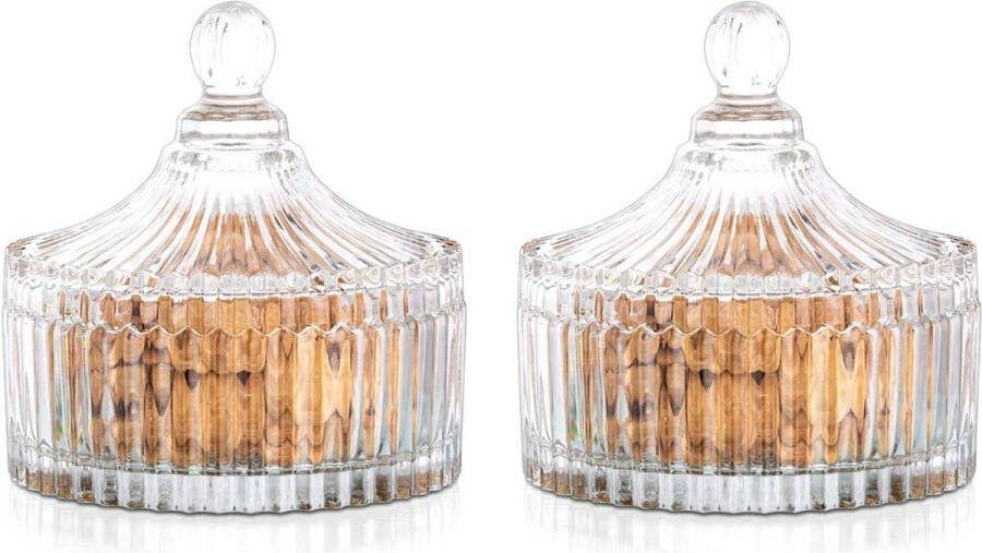 Grote Glazen Snoeppotten Vintage 650Ml Opslagpotten Voor Snoep Chocolade Bonen Koekjes Suiker Verjaardagscadeau Kerst Feest Bruiloft Keuken