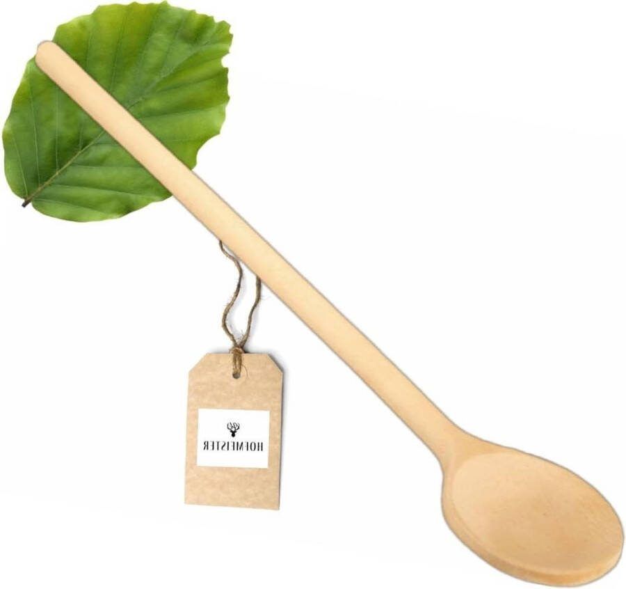 Grote houten kooklepel 60 cm natuur handgemaakt antibacteriële roerlepel beuken rond Hofmeister Wooden Spoons