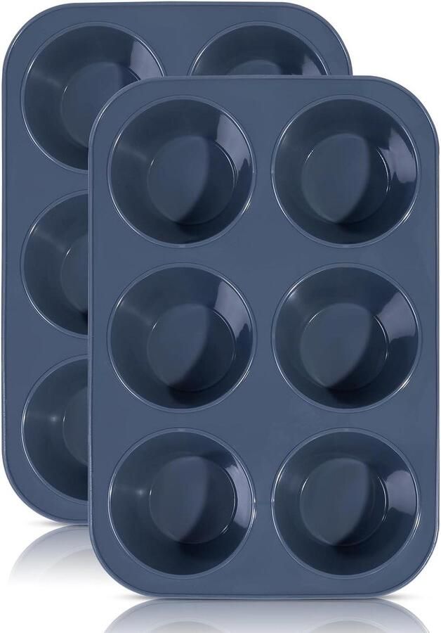 Grote Muffinvorm Van Siliconen Voor 6 Muffins Anti-aanbaklaag Muffinplaat Gigantische Cupcake Blik Brownies Broodje Bakvorm Boor Yorkshire Pudding Grijs 278 x 19 x 5 cm