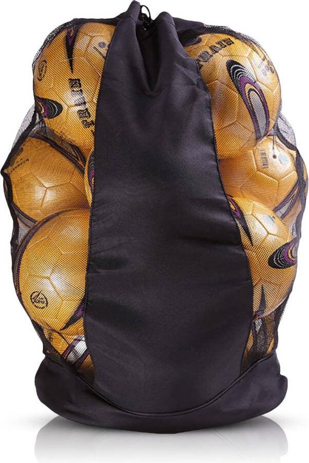 Grote nettas met trekkoord en verstelbare schouderbanden waterdichte opbergtas voor voetbal basketbal volleybal 72 x 50 cm