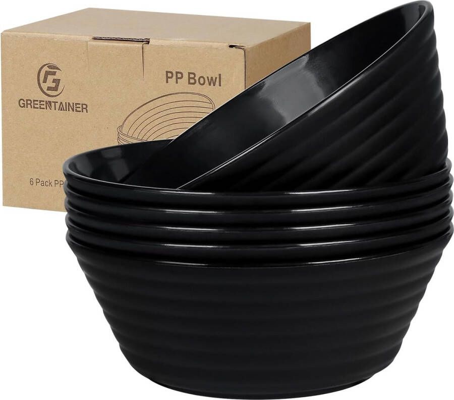 Grote ontbijtkommen set van 6 onbreekbaar dessertkommenset van 1055 ml plastic soepkommen kom en kommenset voor kinderen en volwassenen magnetron- en vaatwasmachinebestendig