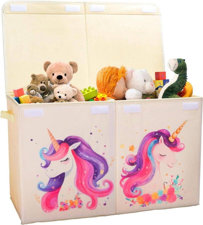 Grote opbergdoos Eenhoorn Kids Opvouwbare speelgoedopbergbox 65 x 30 x 40 cm Meisjes speelgoedkist voor slaapkamer Decalsweet