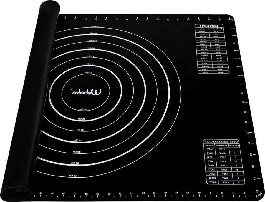 Grote siliconen bakmat 70 x 50 cm Antislip deegmat voor fondant deeg Zwart