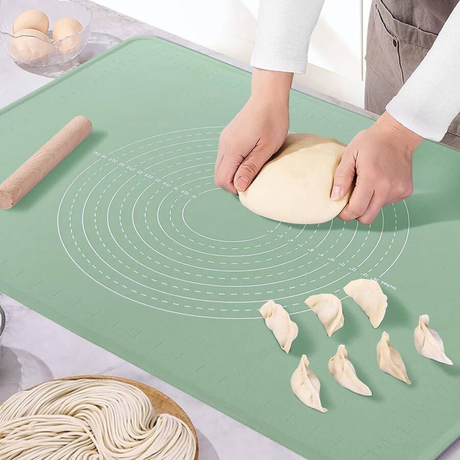 Grote siliconen bakonderleggers antislip anti-aanbak bakmat met hoge rand voor het maken van koekjes macarons werkblad placemats (70 x 50 cm)