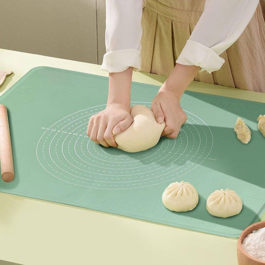 Grote siliconen bakonderleggers antislip anti-aanbak bakmat met hoge rand voor het maken van koekjes macarons werkblad placemats (60 x 40 cm)