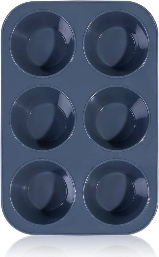 Grote Siliconen Muffinvorm Voor 6 Muffins Anti-aanbaklaag bakvorm Gigantische Cupcake Blik Brownies Broodje Cake Boor Yorkshire Pudding Grijs 278 x 19 x 5 cm