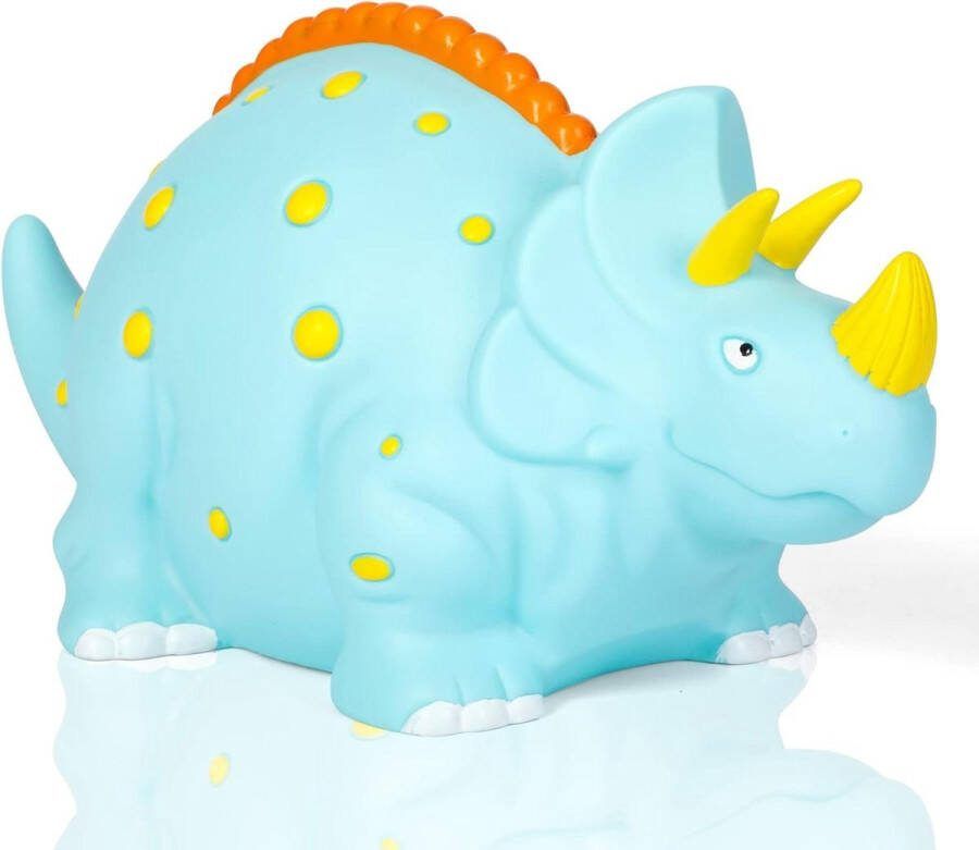Grote Triceratops spaarpot onbreekbare dinosaurus geldbank eerste muntbank en verjaardagscadeau voor kinderen jongens meisjes huisdecoratie (blauw)