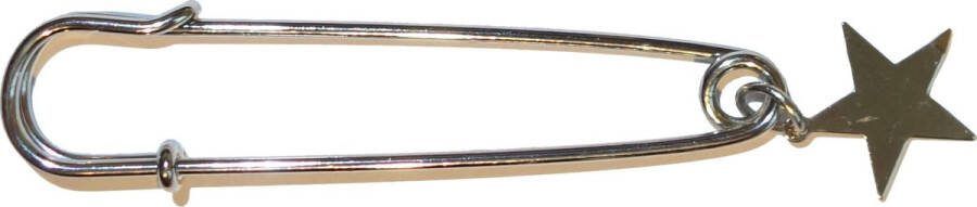 Grote Veiligheidsspeld Ponchospeld Zilver met Ster