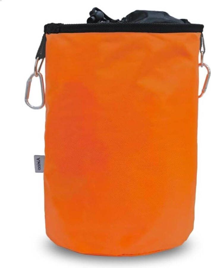Grote waterdichte wasknijper opbergtas voor binnen en buiten ruimte voor maximaal 200 wasknijpers oranje Wasknijperzak