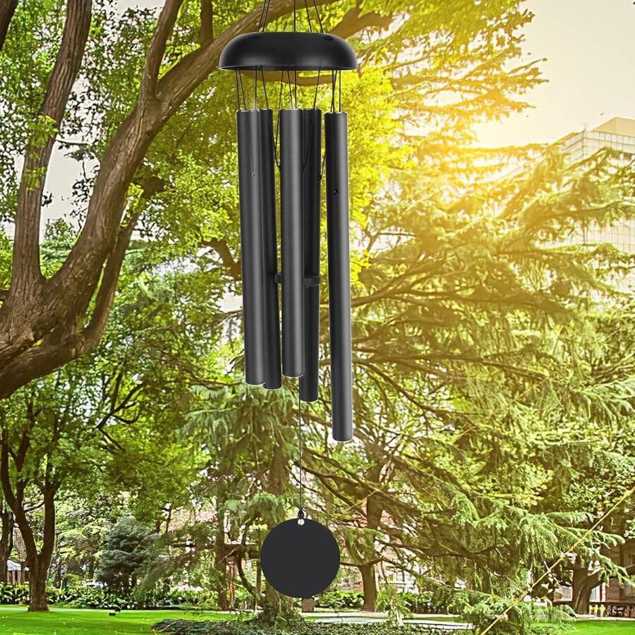 Grote windgong 80 cm memorial windspel metalen buizen aangename melodie klassiek retro decor klankspel buiten binnenplaats achtertuin decoratie