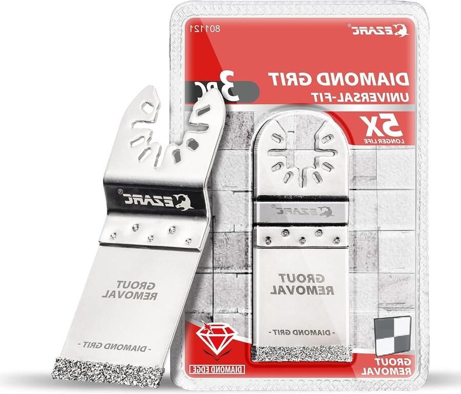 Grout Remover Blade Diamant Oscillerende Multitool Zaagbladen voor het verwijderen van voeg mortel en zachte tegelsnede 3-Pack oscillerende zaagbladen