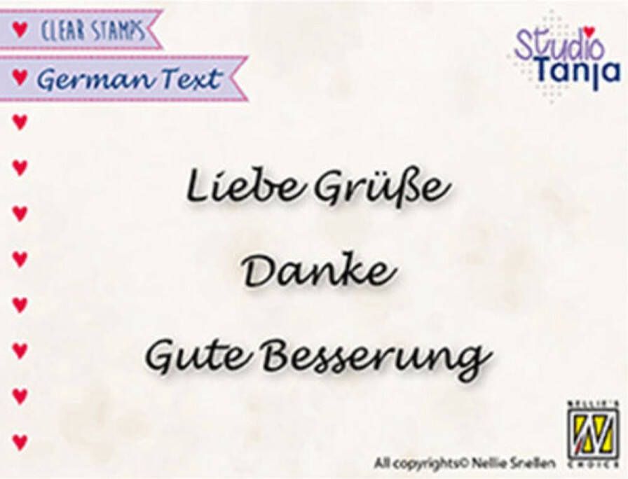 GTCS001 Nellie Snellen Clearstamp tekststempel duitse tekst stempel Liebe Grusse Danke Gute Besserung