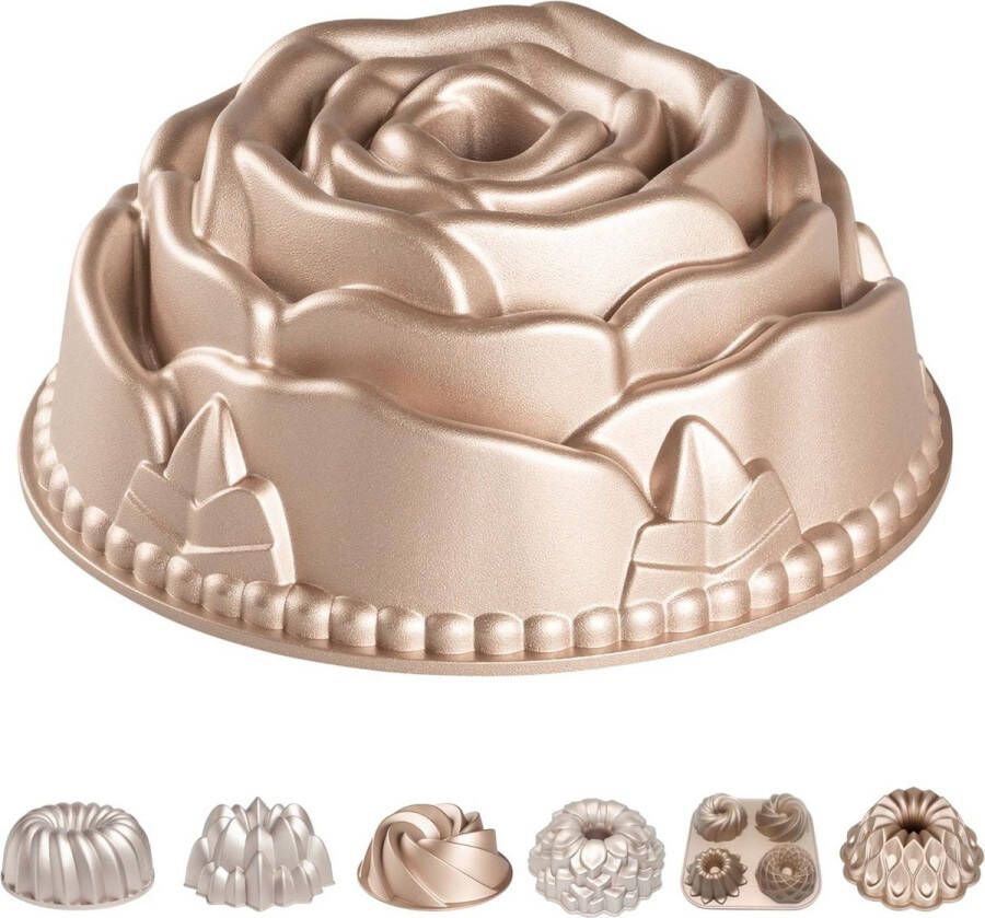 Gugelhupf vorm cakevorm van professionele kwaliteit zeer duurzaam dubbele antiaanbaklaag 2 liter kugelhupf bakvorm 24 cm roze
