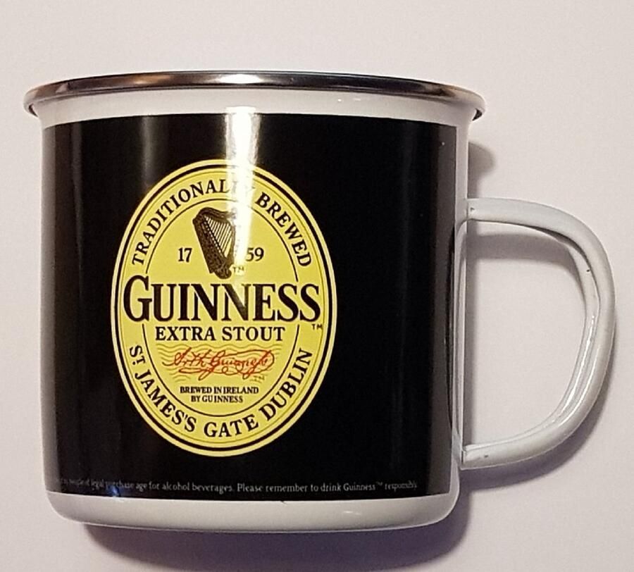 Guinness Extra Stout. Emaille Drinkbeker