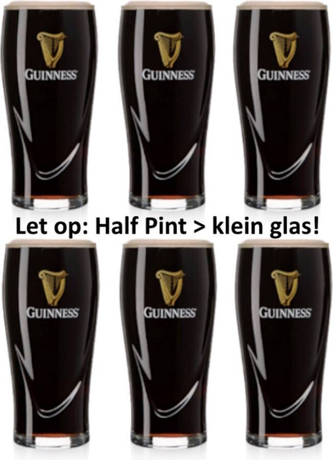 Guinness Imperial Stout Bierglazen 6 stuks 1 2 Pint > klein glas