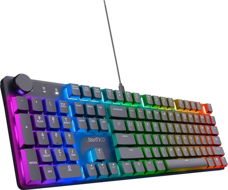 GXT 866 Torix Mechanisch Toetsenbord Duitse QWERTZ Lay-out Huano Schakelaars Plat Toetsen RGB Verlichting Anti-Ghosting N-Key Rollover Programmeerbaar Gaming PC Cool plate