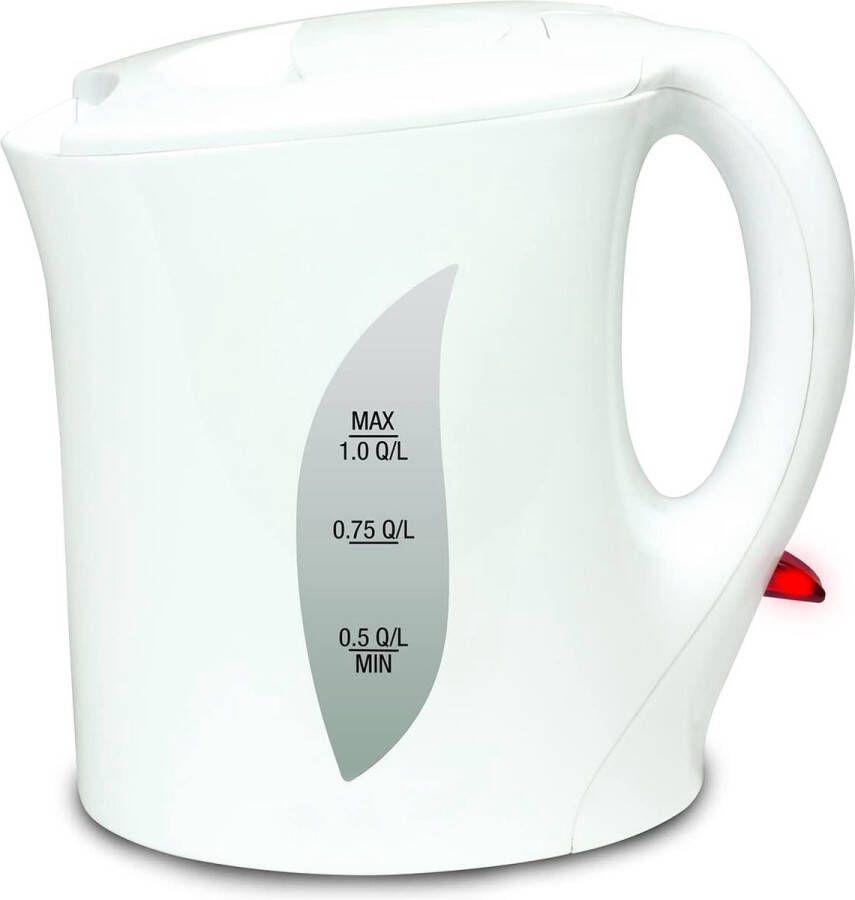 Merkloos Energiezuinige Witte Waterkoker 1 Liter Capaciteit Snelkokend 900 Watt Cool Touch Handgreep BPA-vrij en