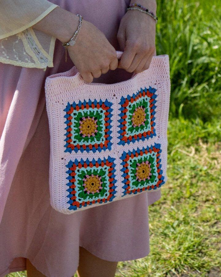 Haakpakket Granny Squares Cute handbag Happy Crafts