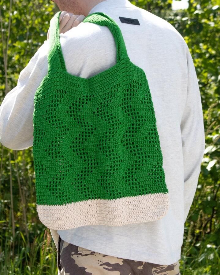 Haakpakket Happy Shopper Zigzag Emerald green Happy Crafts