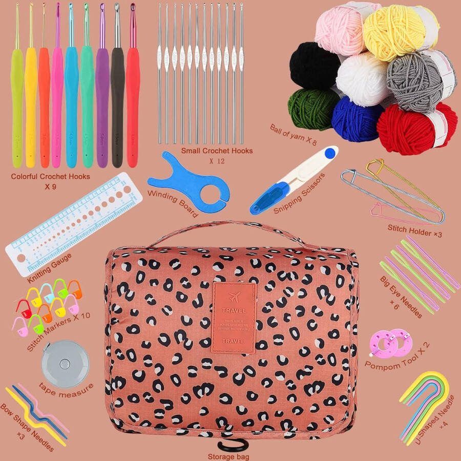 Haakpakketten voor beginners en volwassenen met instructies beginnersset voor haken voor kinderen haaknaaldenset met wol en etui beste haakset voor beginners brei- en haakset