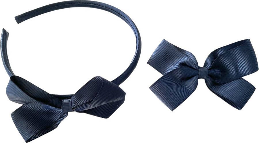 Haarband Diadeem Haar Clips Strik Marineblauw (749)