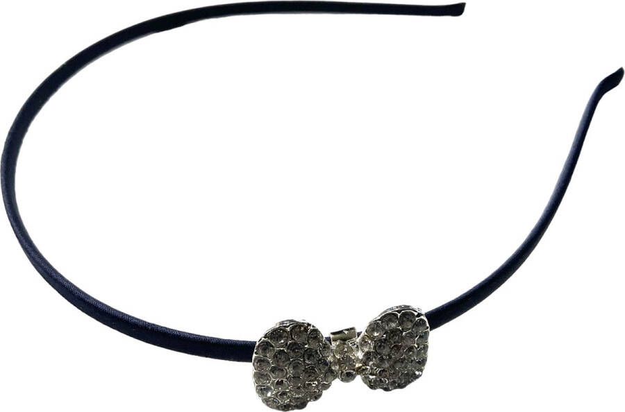 Haarband Diadeem Strass Strik Marineblauw (604)