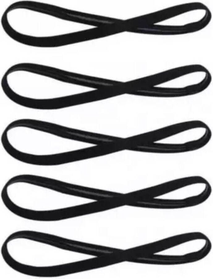Haarbanden Sport haarband Elastiek- Zwart Set van 5 stuks