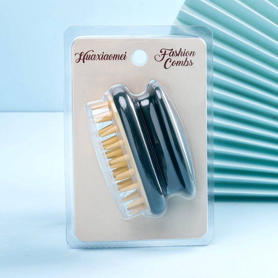 Haarborstel Hoofdhuid Massage Borstel Haargroei Versneller Scalp Massager Shampoo Brush donkergroen