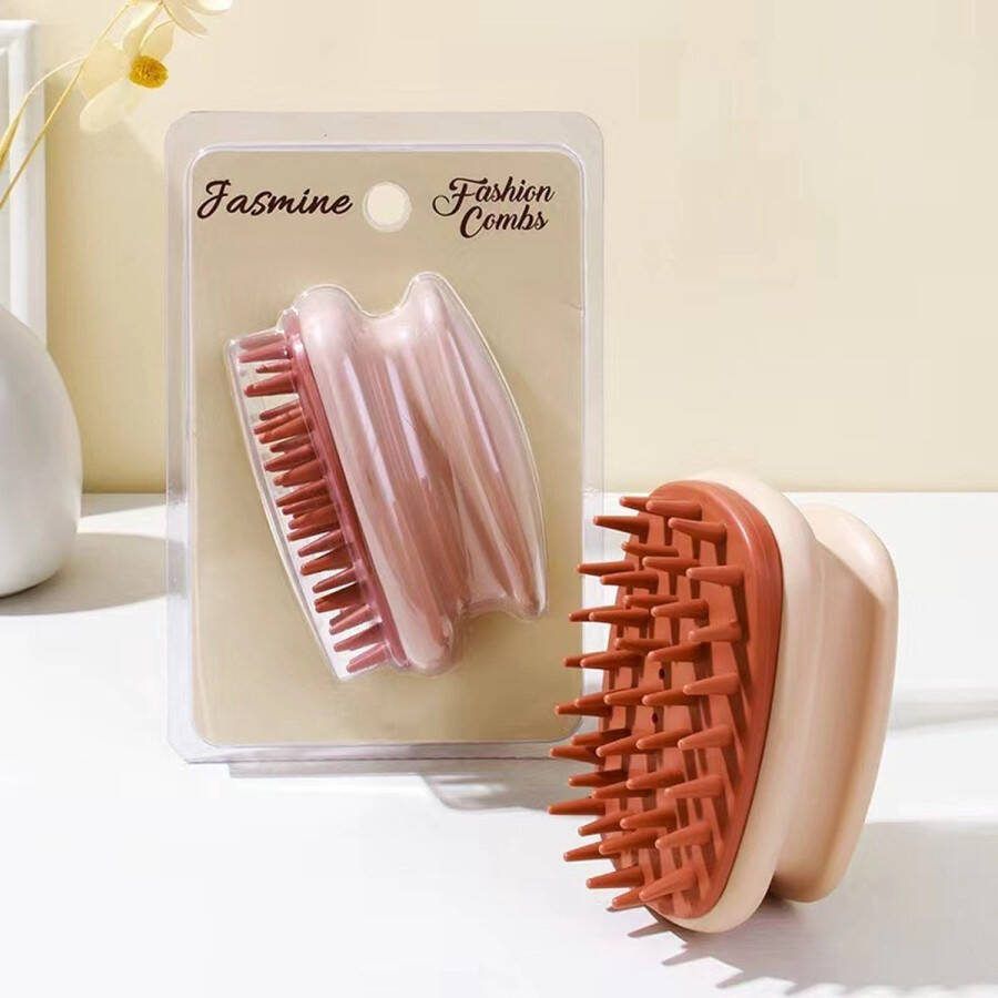 Haarborstel Hoofdhuid Massage Borstel Haargroei Versneller Scalp Massager Shampoo Brush Roze