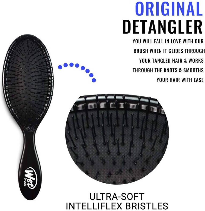 Haarborstel Originele ontklitter haarborstel klassiek zwart exclusieve ultrazachte IntelliFlex haren glijden door klitten met gemak voor alle haartypen voor vrouwen mannen nat en droog haar