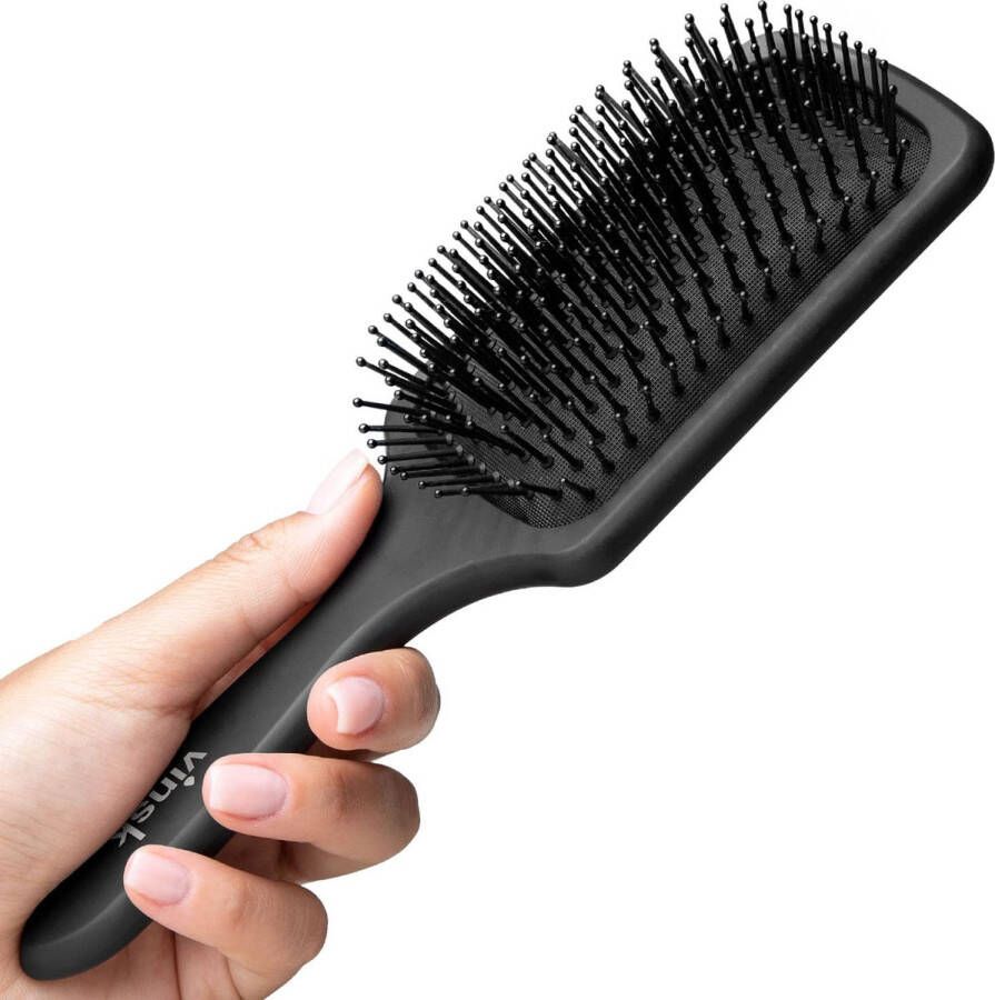 Haarborstel zonder trekken paddleborstel voor effectieve styling + maximale doorbloeding natte ontwarrende borstel voor dames en heren ontwarrende borstels met soft-touch handvat