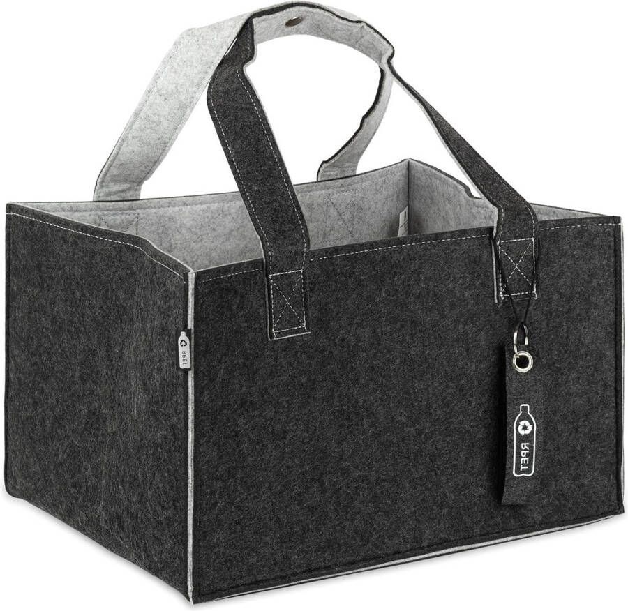 Haardhoutopslag Houtopberging Boodschappenmand Houtopslag gerecyclede plastic Houten mand brandhout opslag shopper draagtas 31 liter