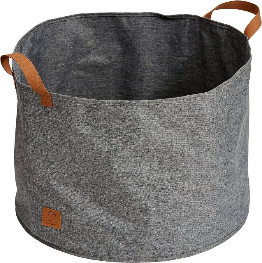 Haardhoutopslag Houtopberging Linnen Opbergmand Grijs 50 x 50 x 35 cm met Versterkte Bodem