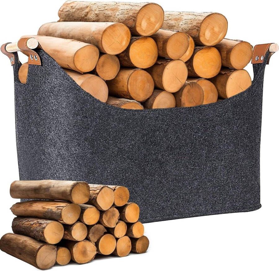 Haardhoutopslag Houtopberging Mand voor brandhout opberging binnenshuis open haard accessoires geschikt voor dagelijkse opslag verzamelaar van oud papier