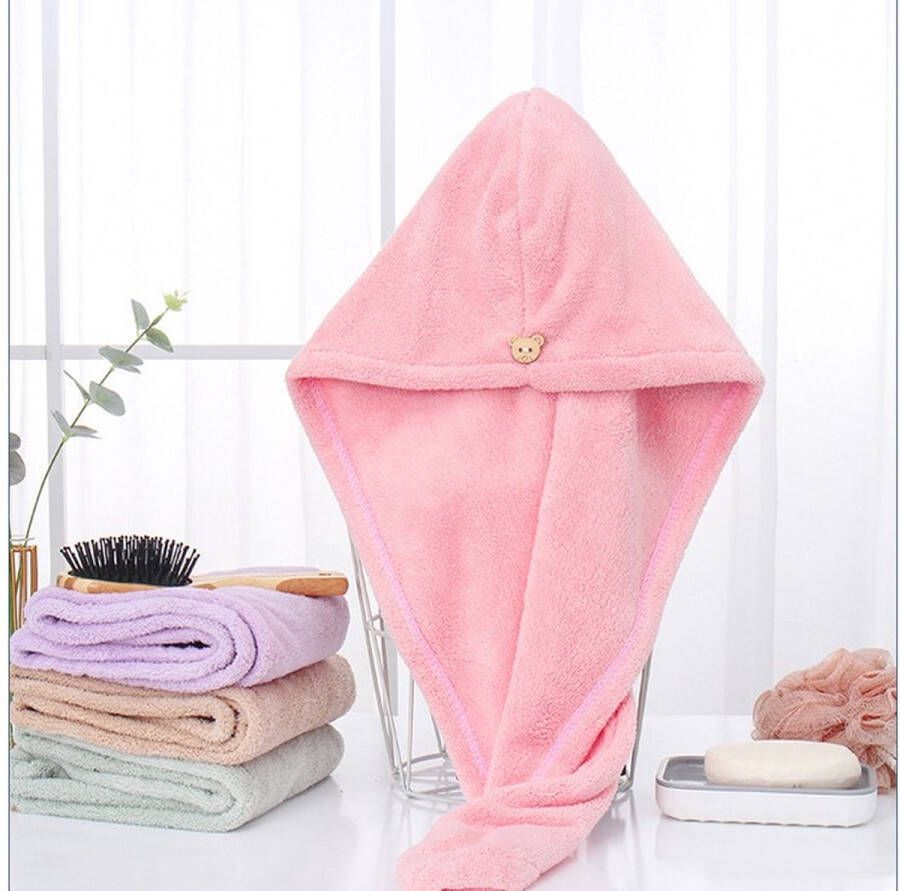 Haarhanddoek hoge kwaliteit-sneldrogend- luxe Microvezel lang haar -Haardoek Roze
