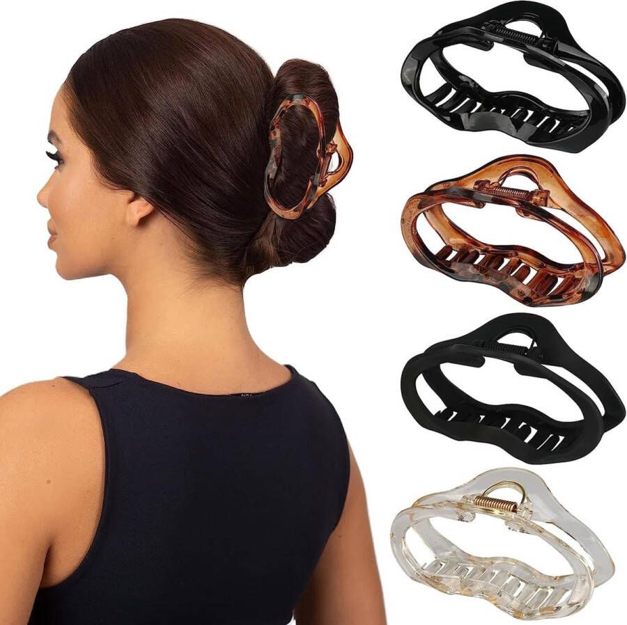 Haarklemmen 4 stuks groot 8 cm haarspelden voor dik haar dames groot dik haar antislip haarclips haarstyling-accessoires voor vrouwen en meisjes moederdagcadeau