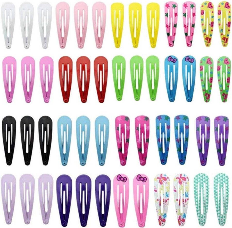Haarspeldjes Slides x 50 Snap Hair Clip Metal Meisjes Haarspeldjes Schoonheid Haaraccessoire Kinderen Meisjes Verschillende Kleuren 50 mm Bundel Pack Haarclips