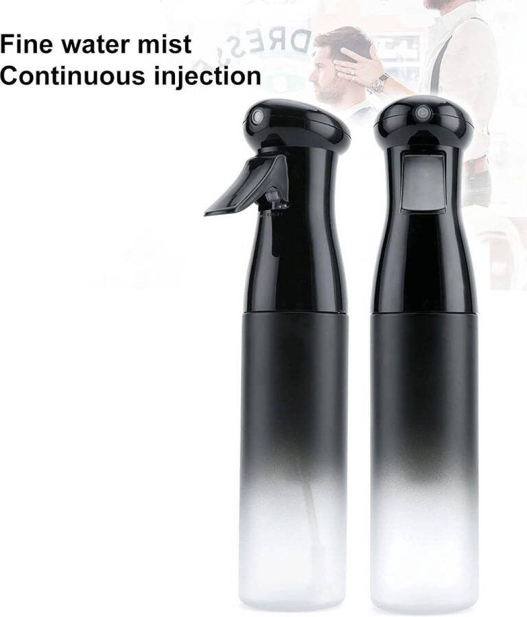Haarsprayfles 300 Ml Lege Spuitfles Mist Continue Spray Waterfles Continu Water Mister Spray Bottle Lege Mist Krullend Haarsprayfles voor Het Temmen van Haar