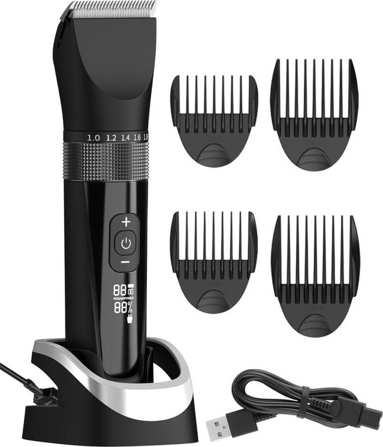 Haartrimmer Heren Haarsnijmachine Professionele Haartrimmer Langhaarsnijder IPX7 Waterdicht 5 Snelheidsinstellingen Draadloze Baardtrimmer Tondeuse Haartrimmer voor Mannen Haar- en Baardsnijmachine