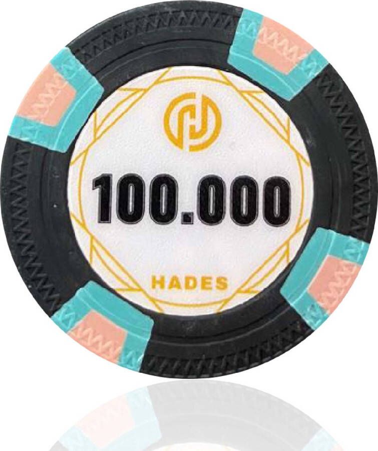 Mec Hades MTT Classic Poker Chips 100.000 zwart (25 stuks) pokerchips pokerfiches poker fiches clay chips pokerspel pokerset poker set
