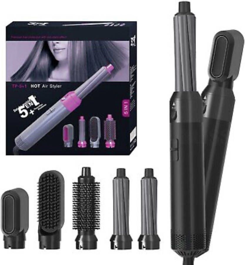 Merkloos Sans marque Airwrap hairwrap Krultang 5 in 1 Multi Styler Föhn V2 2022 editie Föhnborstels Hetelucht Föhn Airstyler Föhnborstel Hetelucht Borstel Krulborstel