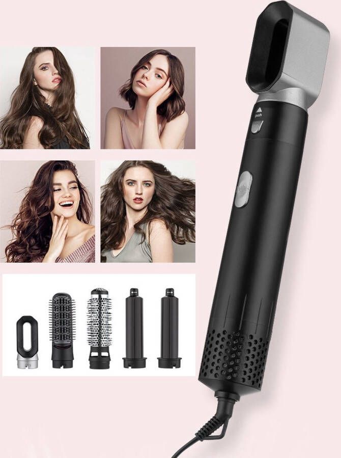 Merkloos Sans marque Hairwrap | Multistyler | 5 IN 1 SET | Hetelucht Föhn | Airstyler | Föhnborstel | Hetelucht Borstel | Krulborstel | 5 in 1 krultang | 5 in 1 styler | Styling | Airwrap | Airwrap krultang | Airwrap styler | Hairstyler | Haarstyler | Tiktok |