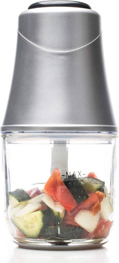 Hakmolen Elektrisch Hakmolen Electrisch Met 600 ml Glazen Kom Food Chopper Met 3 Titanium Messen – Keukenmachine Groentesnijder – Mandoline – Vleessnijder