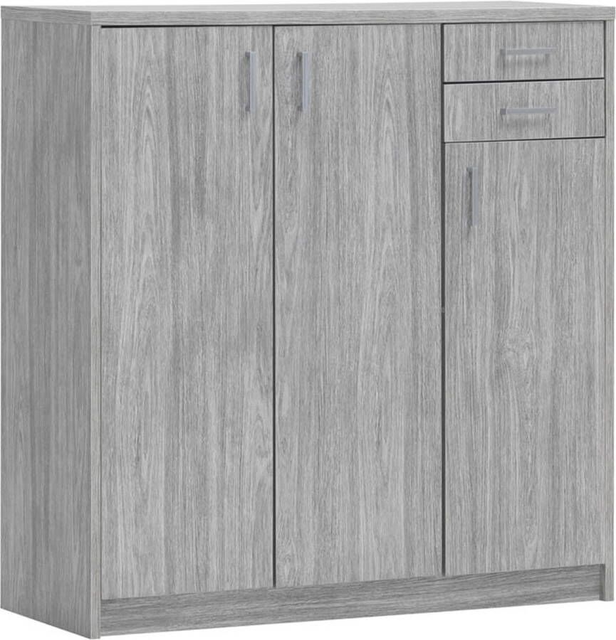 Halfhoge kast Roan Grijs Breedte 106 cm Hoogte 110 cm Diepte 36 cm Met lades Met planken Met openslaande deuren