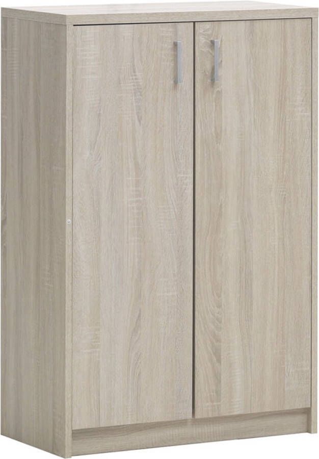 Halfhoge kast Roan Sonoma Breedte 72 cm Hoogte 110 cm Diepte 36 cm Met planken Met openslaande deuren