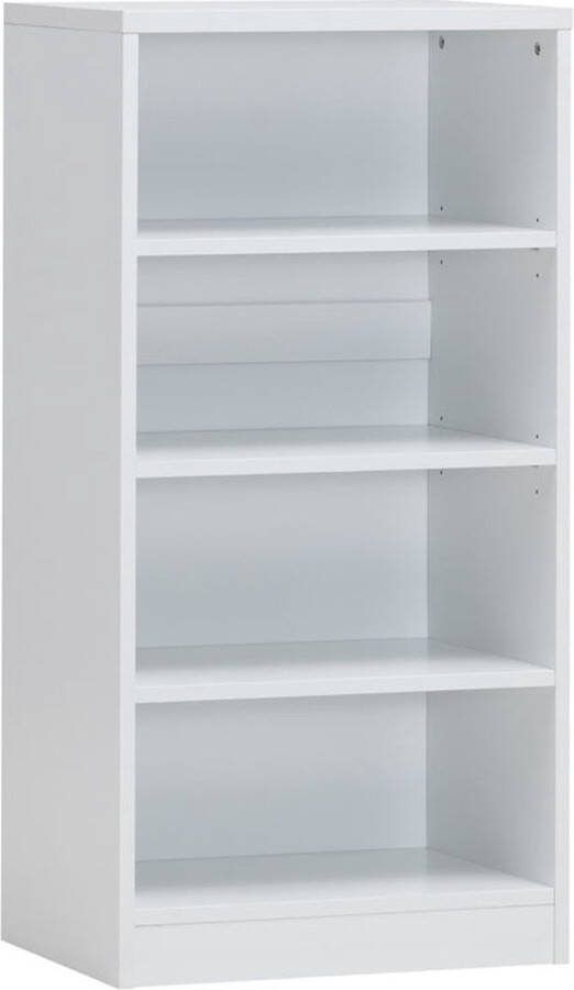 Halfhoge kast Roan Wit Breedte 55 cm Hoogte 110 cm Diepte 36 cm Met planken Met openslaande deuren