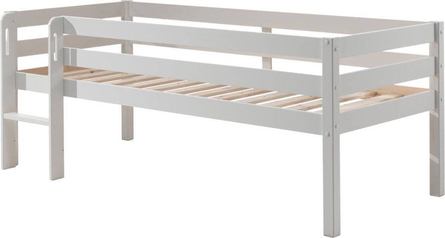 Halfhoogslaper Charlie Wit Grenen 90x200 cm Met ladder