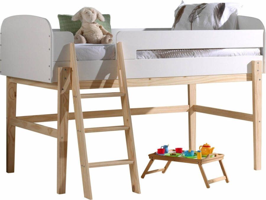 Halfhoogslaper Jill Wit MDF Grenenhout Hoogte 120 cm